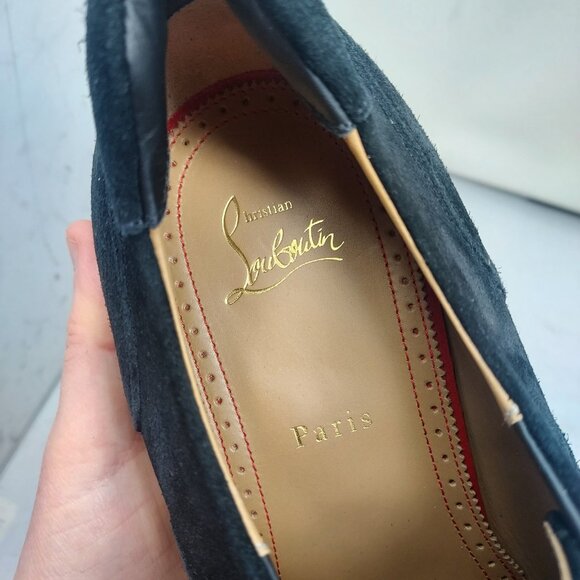 Christian Louboutin MENS Black Our Georges L Suede Lace Up Shoe - Picture 5 of 11